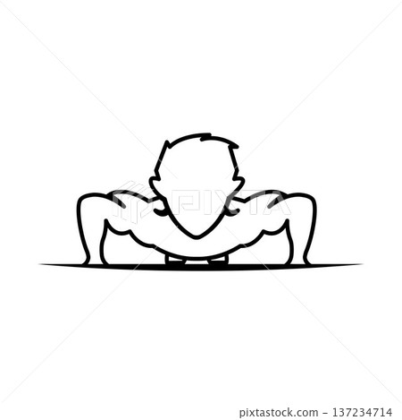 push ups line icon vector element design template 137234714