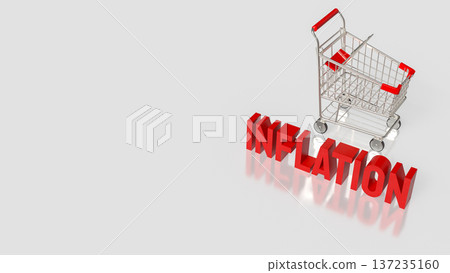 Rising Inflation Impact on Consumer Spending Concept 3d render. Rising Inflation Impact on Consumer Spending Concept 3d render. 137235160
