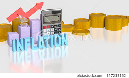 Global Inflation and Rising Cost of Living Concept 3d render. 137235162