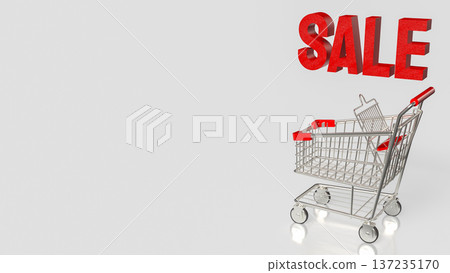 Retail Sale Promotion and Shopping Discount Concept 3d render. Retail Sale Promotion and Shopping Discount Concept 3d render. 137235170