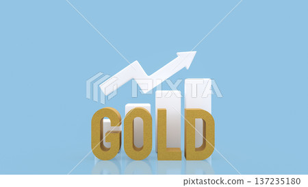Gold Investment Growth Concept with Rising Arrow Chart 3d render. Gold Investment Growth Concept with Rising Arrow Chart 3d render. 137235180