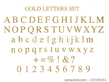 精美金色字母和數字套裝 精美金色字母和數字套裝 137235251