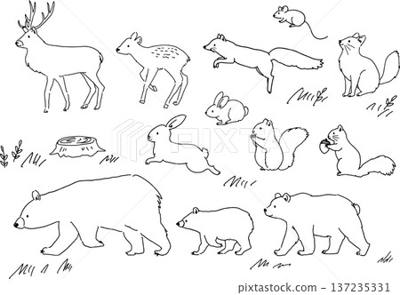 簡單可愛的手繪動物插畫集 簡單可愛的手繪動物插畫集 137235331