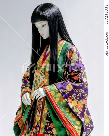 身穿十二層和服的日本娃娃 137235338