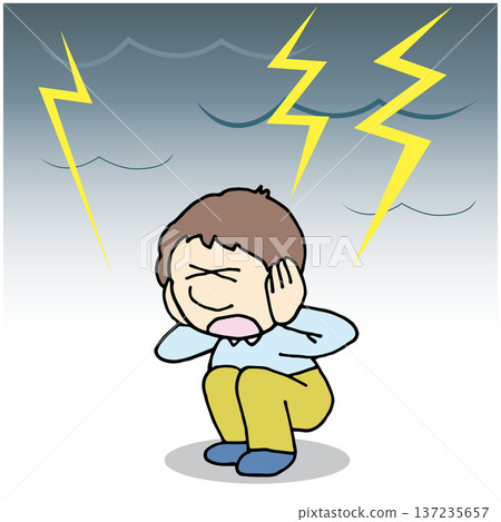 People who are scared by the thunderstorm People who are scared by the thunderstorm 137235657