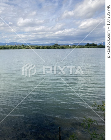 The sky reflected in the river 137235746