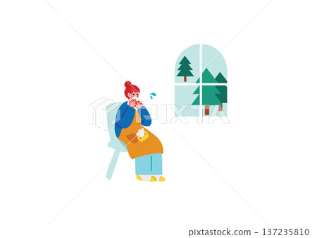Women suffering from hay fever 137235810