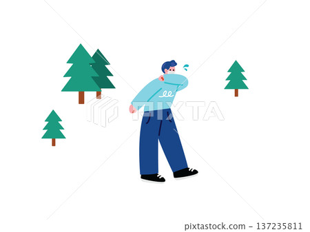 Men suffering from hay fever 137235811