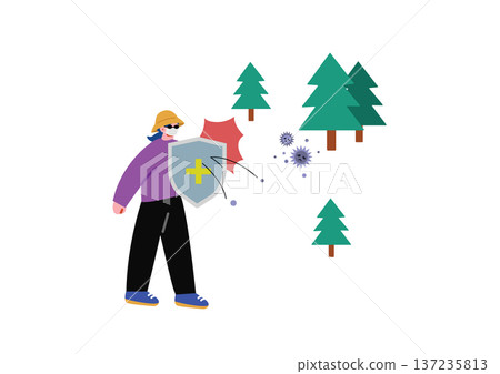 A woman fighting hay fever 137235813