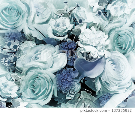Floral vintage background. Floral bouquet. Close-up. Nature. Floral vintage background. Floral bouquet. Close-up. Nature. 137235952