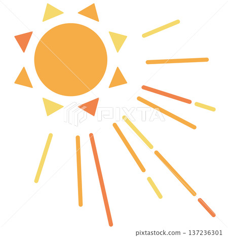 強烈的陽光和太陽的插圖 137236301