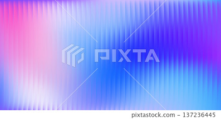 Abstract gradient background. Ribbed glass surface with flowing vertical lines and premium reflective texture effect. Pink and blue fractal corrugated vector backdrop. Abstract gradient background. Ribbed glass surface with flowing vertical lines and premium reflective texture effect. Pink and blue fractal corrugated vector backdrop. 137236445