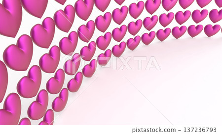 大量可愛的愛心背景CG，適用於商店、簡報和銷售。 137236793