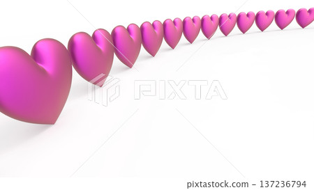 大量可愛的愛心背景CG，適用於商店、簡報和銷售。 137236794