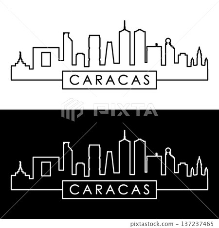 Caracas skyline. Linear style. 137237465
