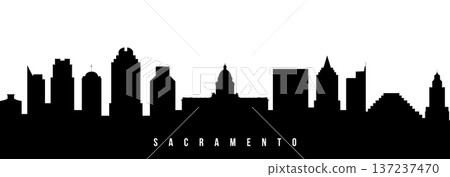 Vector silhouette illustration of Sacramento city urban skyline. Vector silhouette illustration of Sacramento city urban skyline. 137237470
