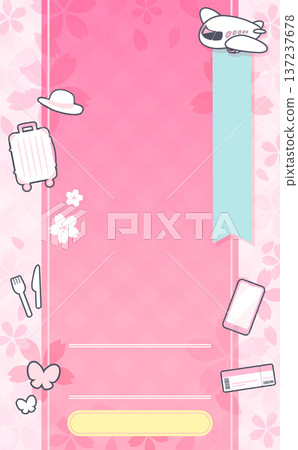 Spring Travel Sale Light Pink Template_No Text_Vertical 137237678