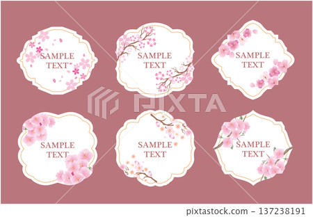 Frame decoration frame cherry blossoms Frame decoration frame cherry blossoms 137238191