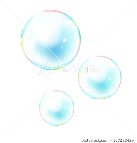 Simple rainbow colored soap bubbles 137238429