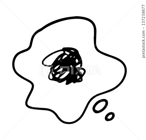 Marks and speech bubble icons representing confusion, worry, bewilderment, irritation, and depression. 137238677