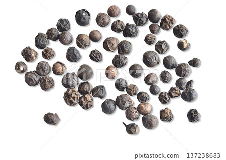 Food seasoning, black peppercorns. Food seasoning, black peppercorns. 137238683