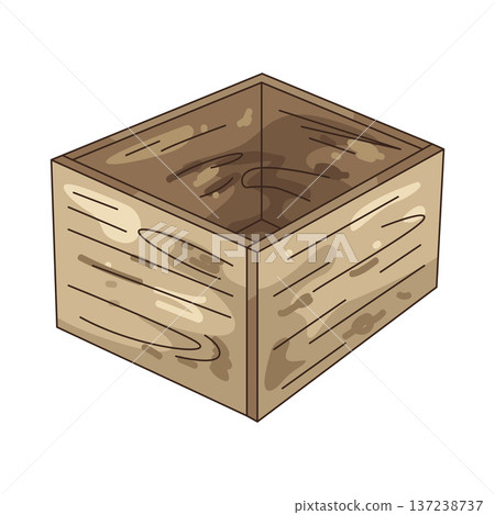 Illustration of Wooden crate Illustration of Wooden crate 137238737