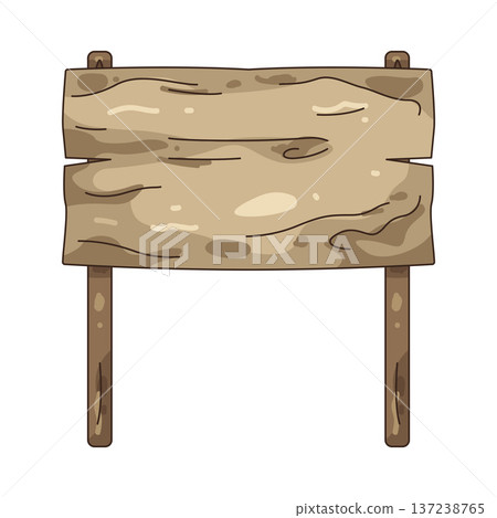 Illustration of wooden billboard  137238765