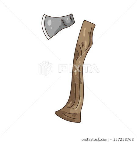 Illustration of wooden axe haandle 137238768