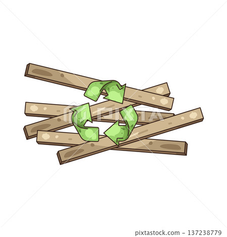 Illustration of recycle wood Illustration of recycle wood 137238779