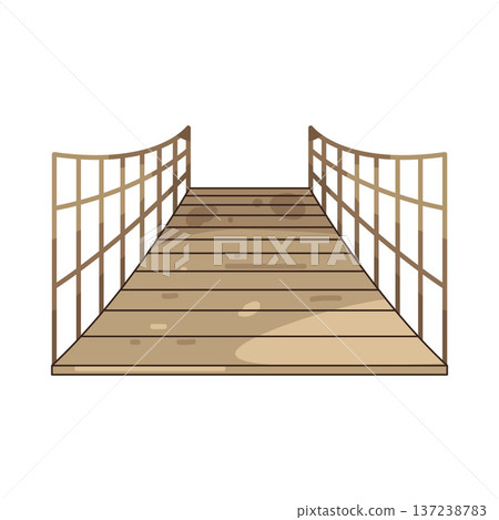 Illustration of wooden bridge Illustration of wooden bridge 137238783