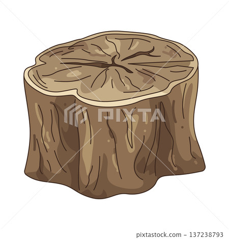Illustration of tree stump 137238793