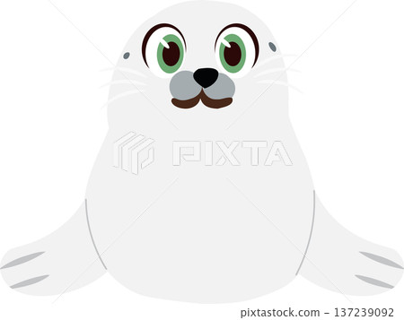 Baby Seal Illustration Cute Marine Mammal Cartoon in Minimal Style 137239092