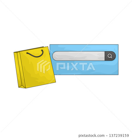 Illustration of Search Bar with Products 137239159