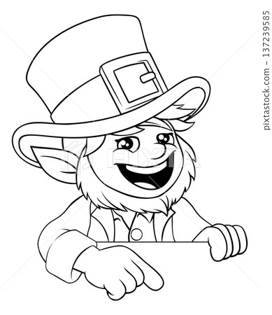 Leprechaun St Patricks Day Cartoon Peeking Mascot Leprechaun St Patricks Day Cartoon Peeking Mascot 137239585