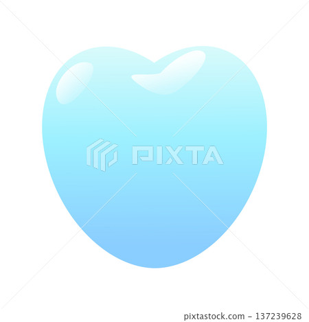 Blue heart balloon illustration (gradation, glossy, 3D) 137239628