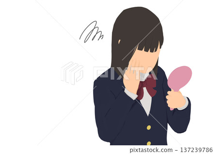 A female student suffering from rough skin during puberty 137239786