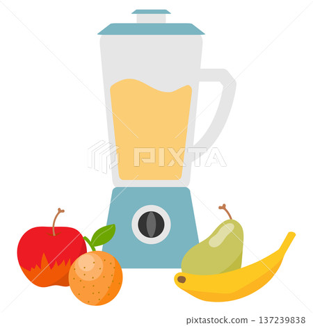 Fresh juice and fruit being blended in a blender Fresh juice and fruit being blended in a blender 137239838