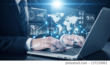 金融數據分析未來技術概念,配備便攜式計算器和世界地圖顯示屏 金融數據分析未來技術概念,配備便攜式計算器和世界地圖顯示屏 137239961