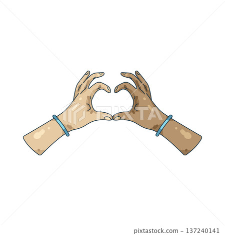 Illustration of Hands make a heart Illustration of Hands make a heart 137240141