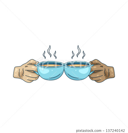 Illustration of Two coffee cup Illustration of Two coffee cup 137240142