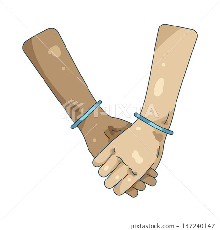 Illustration of Friend holding hands Illustration of Friend holding hands 137240147