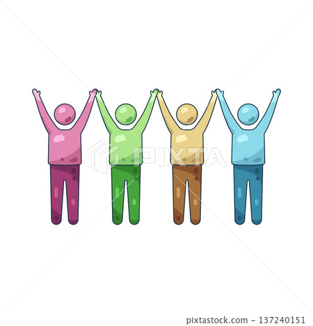 Illustration of Friend holding hands Illustration of Friend holding hands 137240151