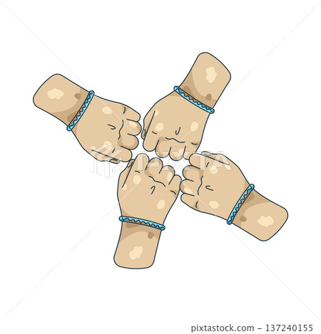 Illustration of Hand together Illustration of Hand together 137240155