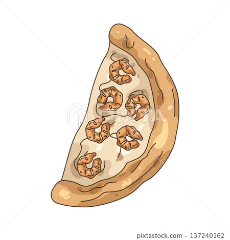 Illustration of shrimp pizza 137240162