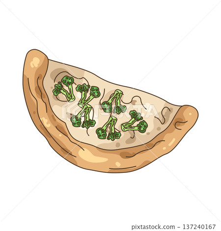 Illustration of broccoli pizza 137240167