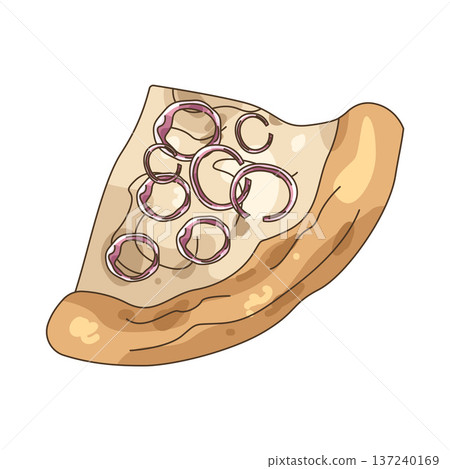 Illustration of onion pizza 137240169