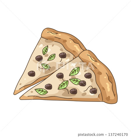 Illustration of olive pizza 137240170