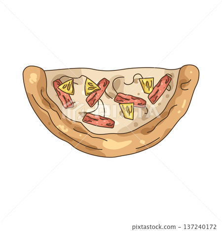 Illustration of half pizza Illustration of half pizza 137240172