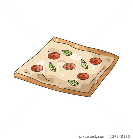 Illustration of square pizza 137240180