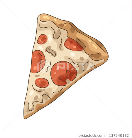 Illustration of pepperoni pizza  137240182